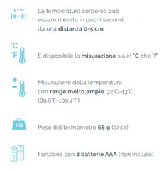 TERMOMETRO DIGITALE FRONTALE A INFRAROSSI