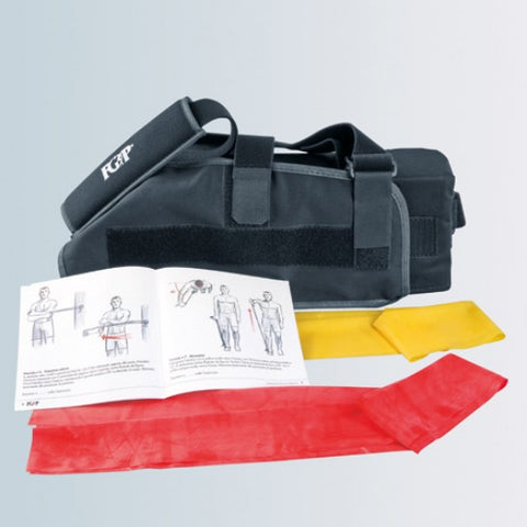KIT RIABILITAZIONE SPALLA CON CUSCINO + 2 FASCE ELASTICHE A RESISTENZA VARIABILE + 1 LIBRETTO DI ESERCIZI