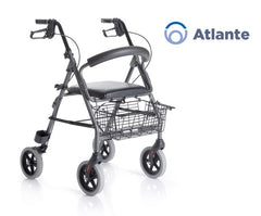 ROLLATOR PIEGHEVOLE IN ALLUMINIO VERNICIATO – 4 RUOTE – CON SEDUTA IMBOTTITA – ATLANTE
